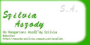 szilvia aszody business card